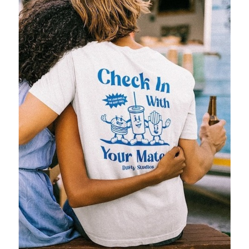 Health Wellness Mental Health - Check in With Your Mates T-Shirt