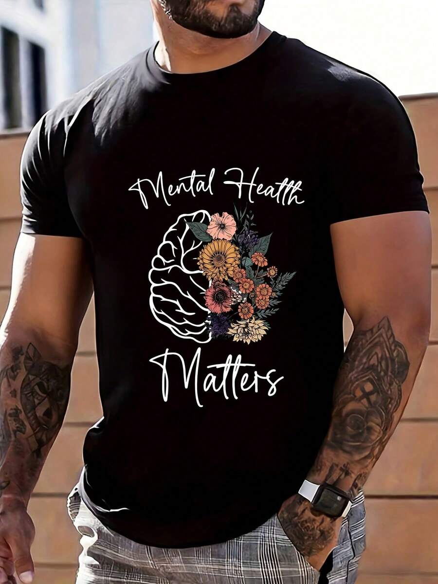 Health Wellness Mental Health - Mental Health Matters Flower Brain T-Shirt