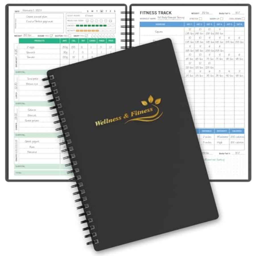 Health Wellness Journal Weight Loss - Wellness Planner and Fitness Log -